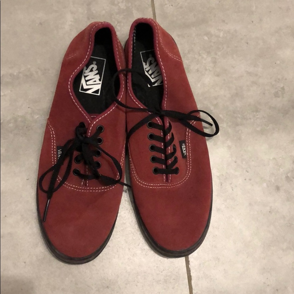 Red/Maroon suede vans